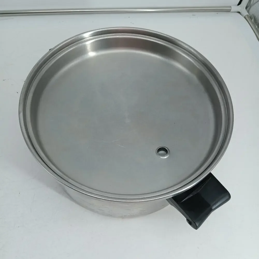 Saladmaster Stockpot 6.5 Qt Dutch Oven Multi-Ply Stainless Waterless Fry Pan Lid